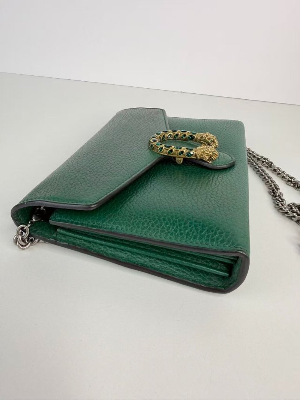 Gucci Dionysus Green Super Mini Leather Chain Crossbody Bag - Picture 10 of 11